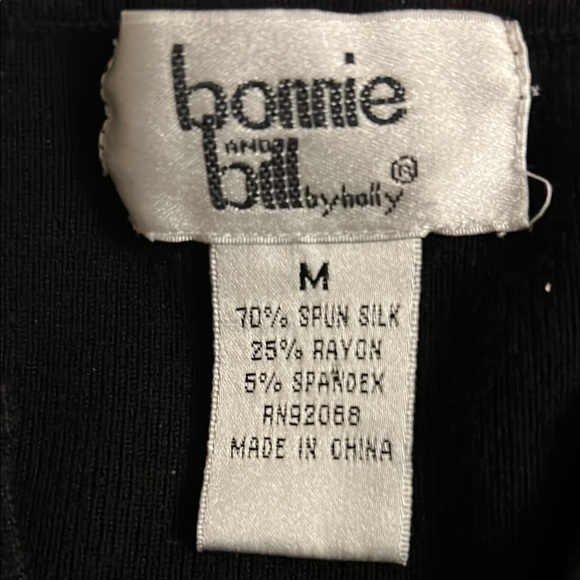 Vintage Bonnie and Bill Black Silk Blend Top - Picture 2 of 8